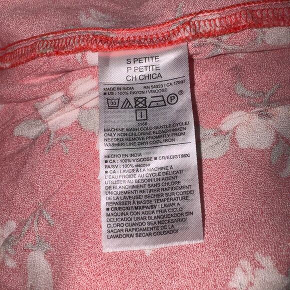 Old navy Crepe A-Line red floral Midi Skirt women’s size petite small - Picture 6 of 6